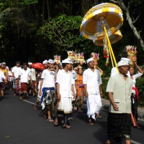 traditioneller balinesischer Festtagsumzug in Ubud